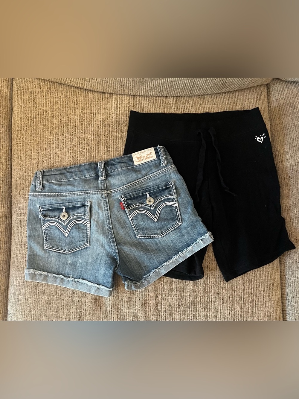 Girls shorts 2 pairs- Justice and Levi size 10